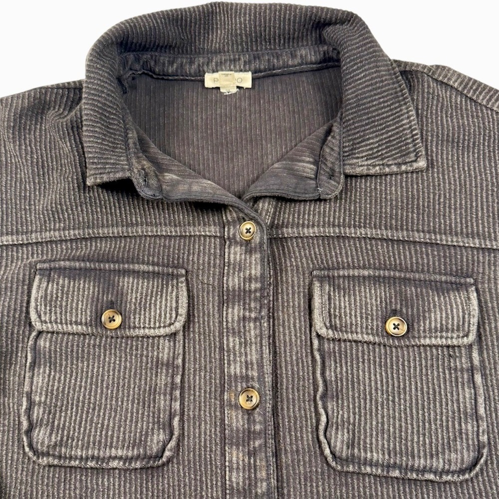 Anthropologie Pilcro Duster Jacket Womens XS Gray Corduroy Shacket Oversized